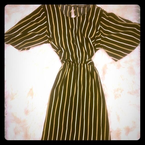 Blu Pepper Tie Dress medium gold & black - Picture 1 of 3